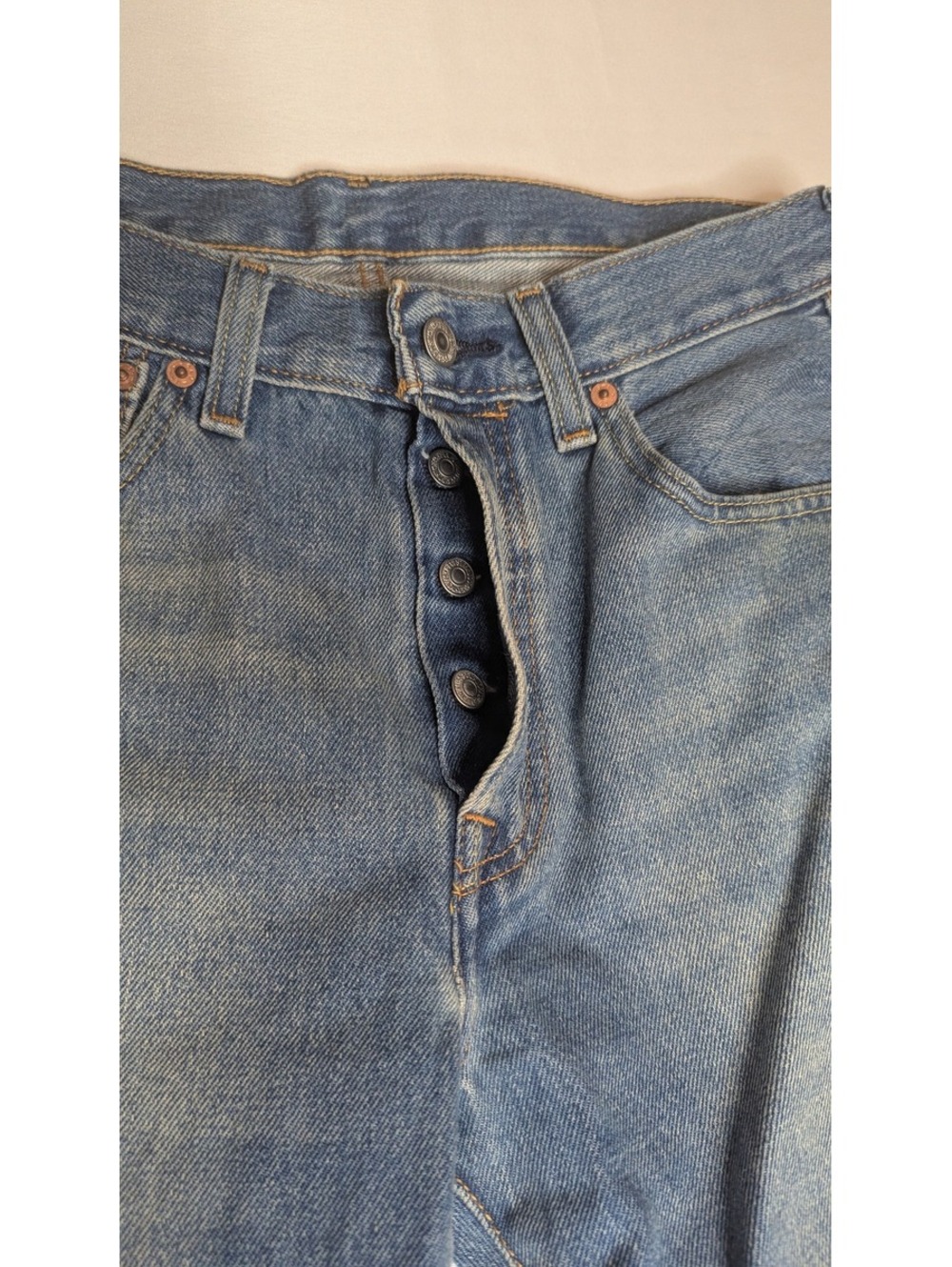 Levi's 501 Jeans Men 30x30 Original Fit Distressed Button Fly Blue Denim